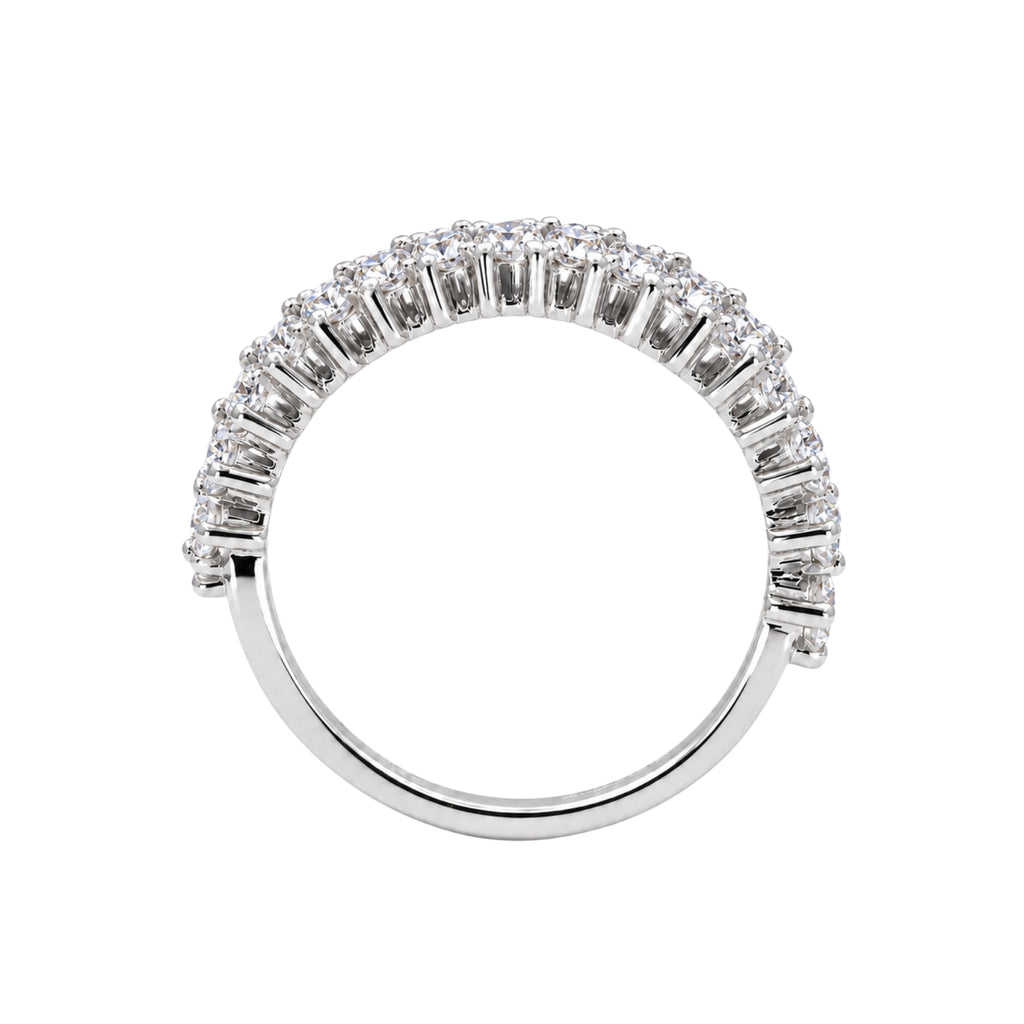 Diamonair Lab Grown Diamond (F/VS+) 2.00 carat Round cut Sterling Silver Statement Ring - Sterling Silver | Gold over Silver