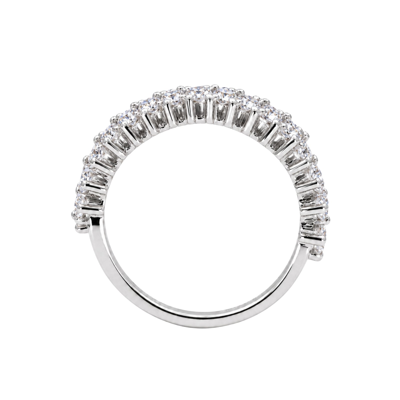 Diamonair Lab Grown Diamond (F/VS+) 2.00 carat Round cut Sterling Silver Statement Ring - Sterling Silver | Gold over Silver