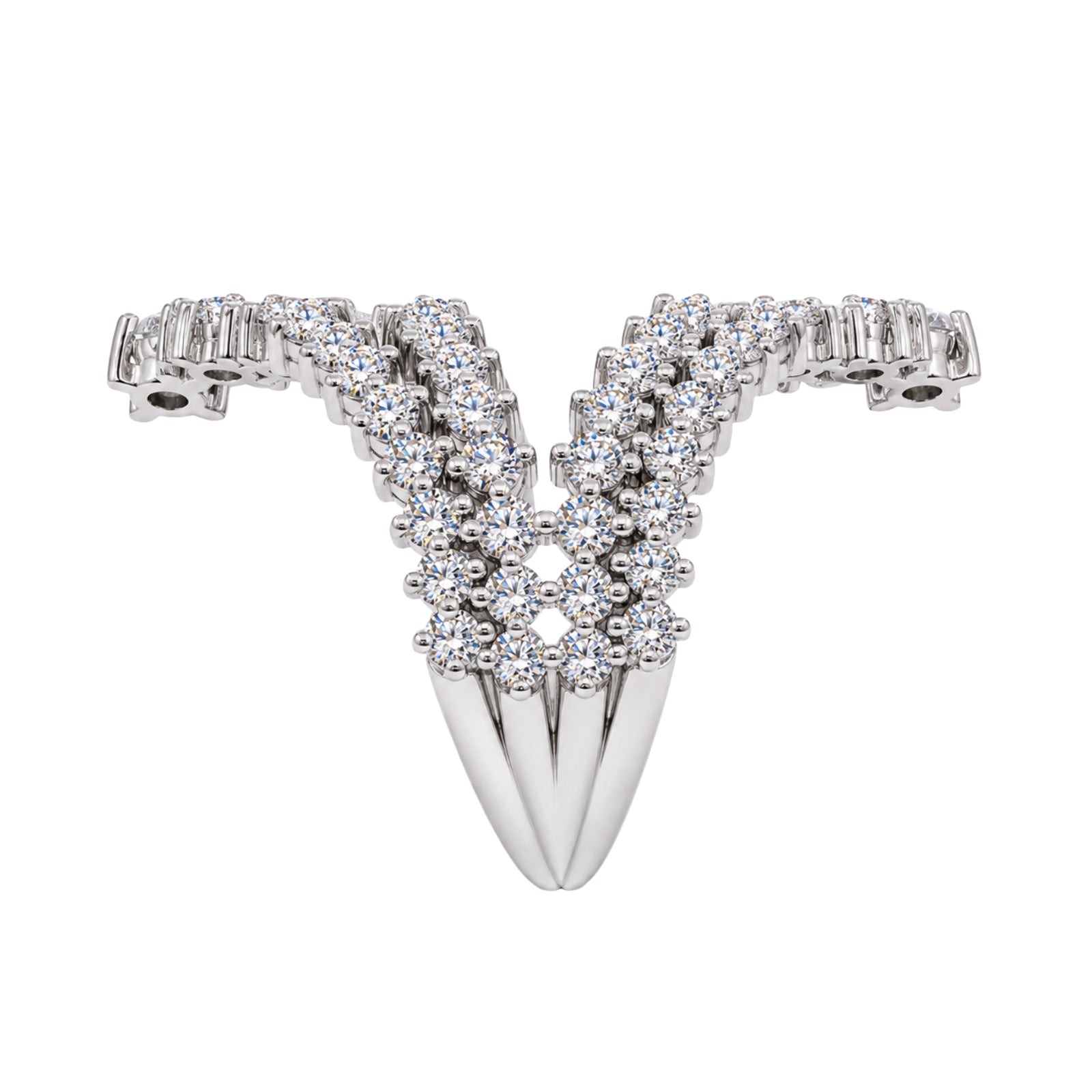 Diamonair Lab Grown Diamond (F/VS+) 2.00 carat Round cut Sterling Silver Statement Ring - Sterling Silver | Gold over Silver