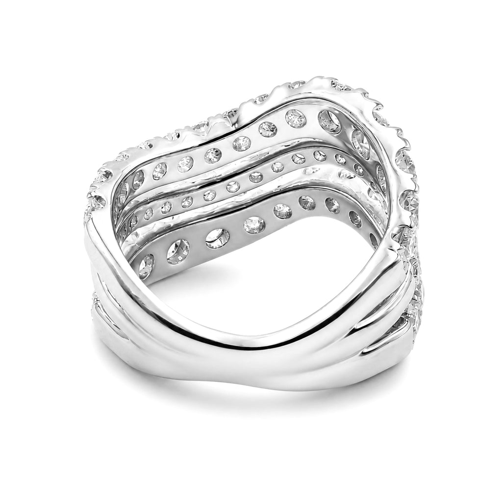 Diamonair Lab Grown Diamond (F/VS+) 3.00 carat Round cut Sterling Silver Statement Ring - Sterling Silver | Gold over Silver
