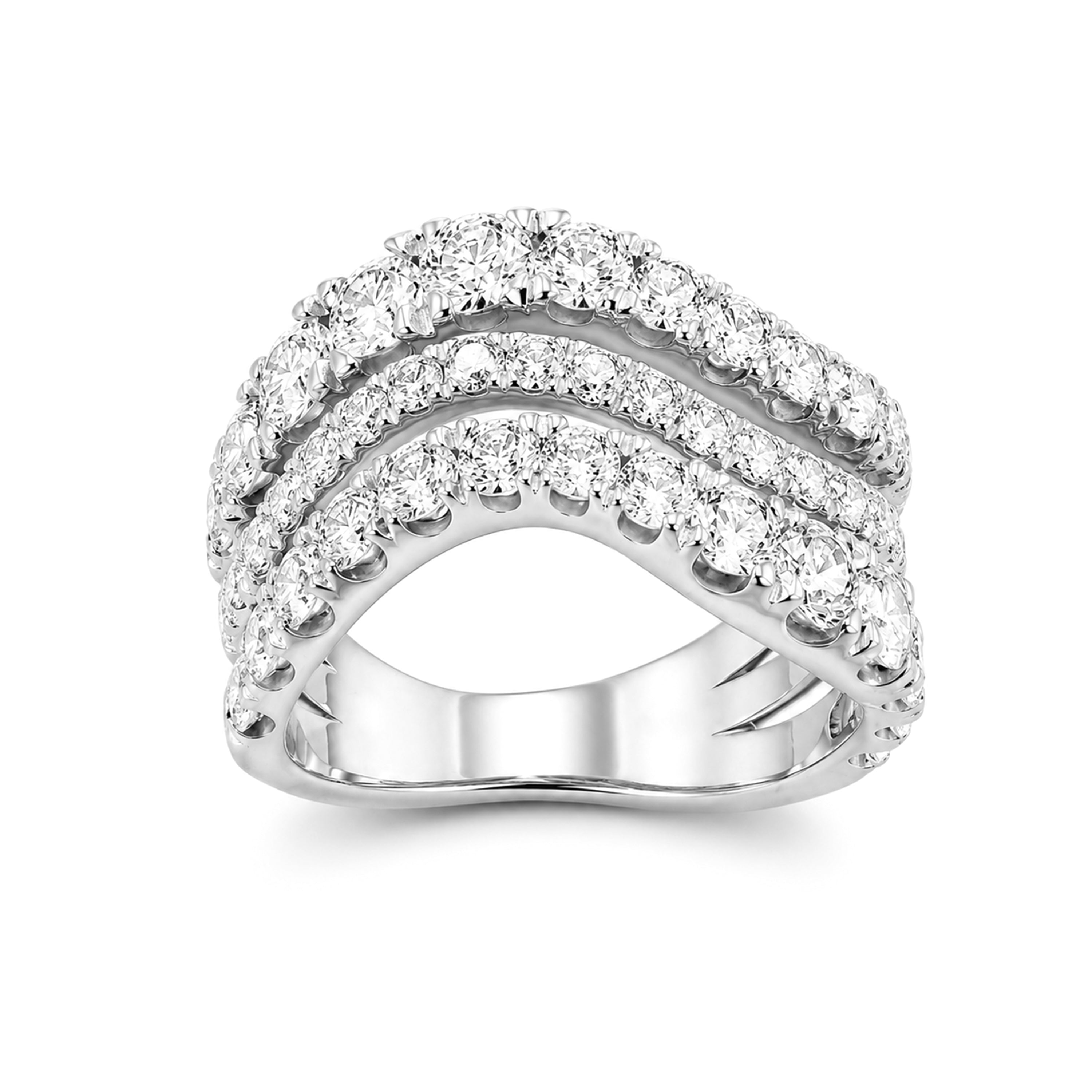 Diamonair Lab Grown Diamond (F/VS+) 3.00 carat Round cut Sterling Silver Statement Ring - Sterling Silver | Gold over Silver
