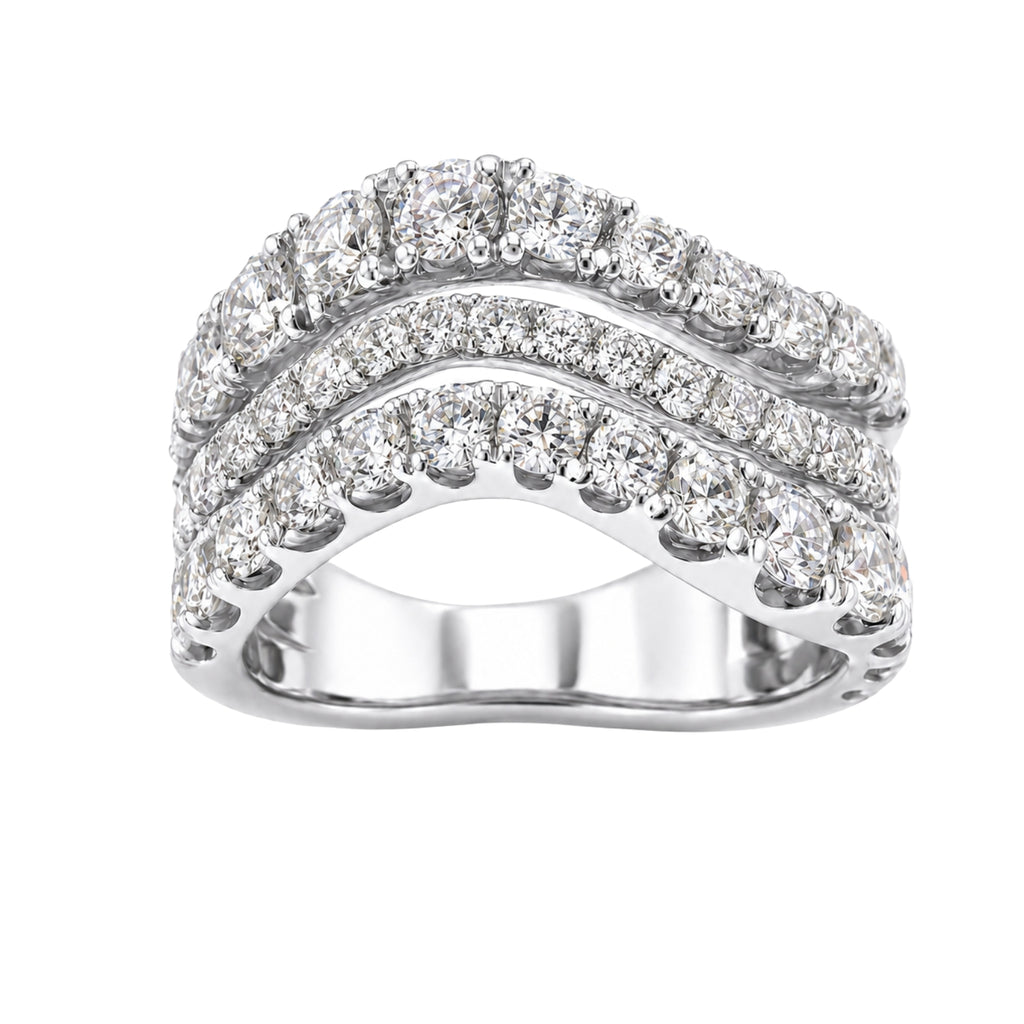 Diamonair Lab Grown Diamond (F/VS+) 3.00 carat Round cut Sterling Silver Statement Ring - Sterling Silver | Gold over Silver