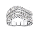 Diamonair Lab Grown Diamond (F/VS+) 3.00 carat Round cut Sterling Silver Statement Ring - Sterling Silver | Gold over Silver