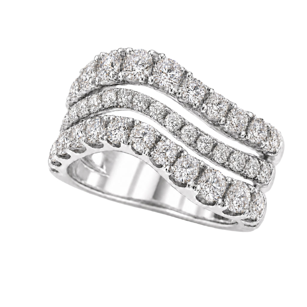 Diamonair Lab Grown Diamond (F/VS+) 3.00 carat Round cut Sterling Silver Statement Ring - Sterling Silver | Gold over Silver