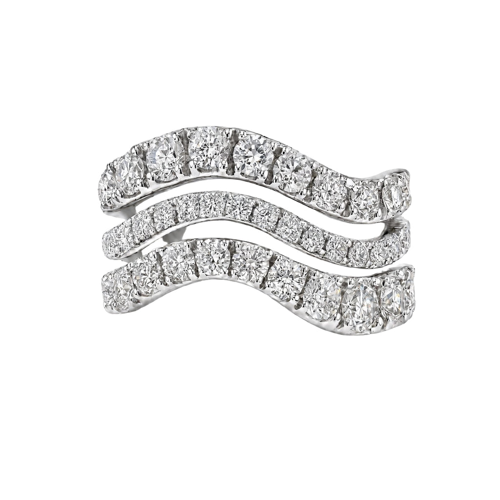 Diamonair Lab Grown Diamond (F/VS+) 3.00 carat Round cut Sterling Silver Statement Ring - Sterling Silver | Gold over Silver