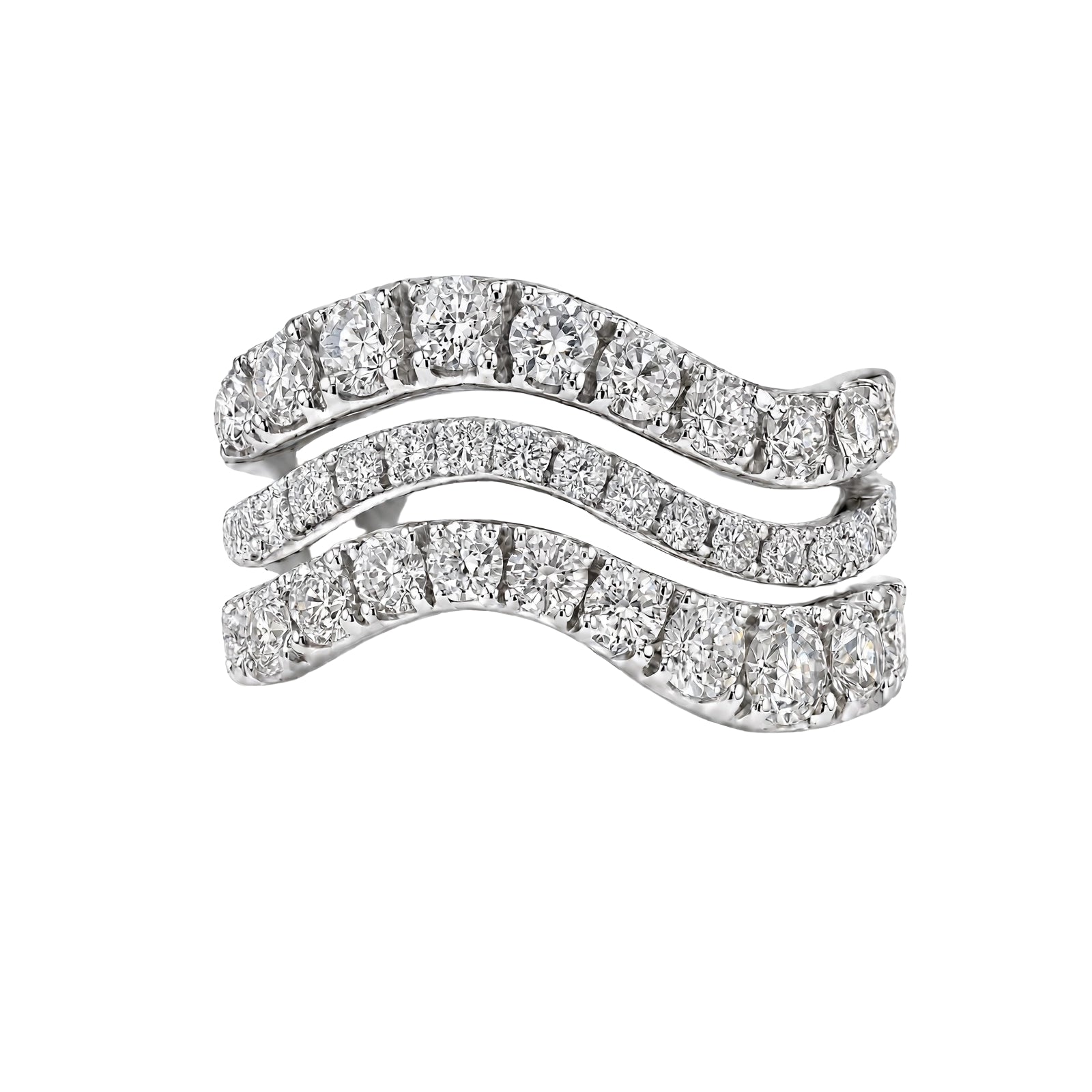 Diamonair Lab Grown Diamond (F/VS+) 3.00 carat Round cut Sterling Silver Statement Ring - Sterling Silver | Gold over Silver
