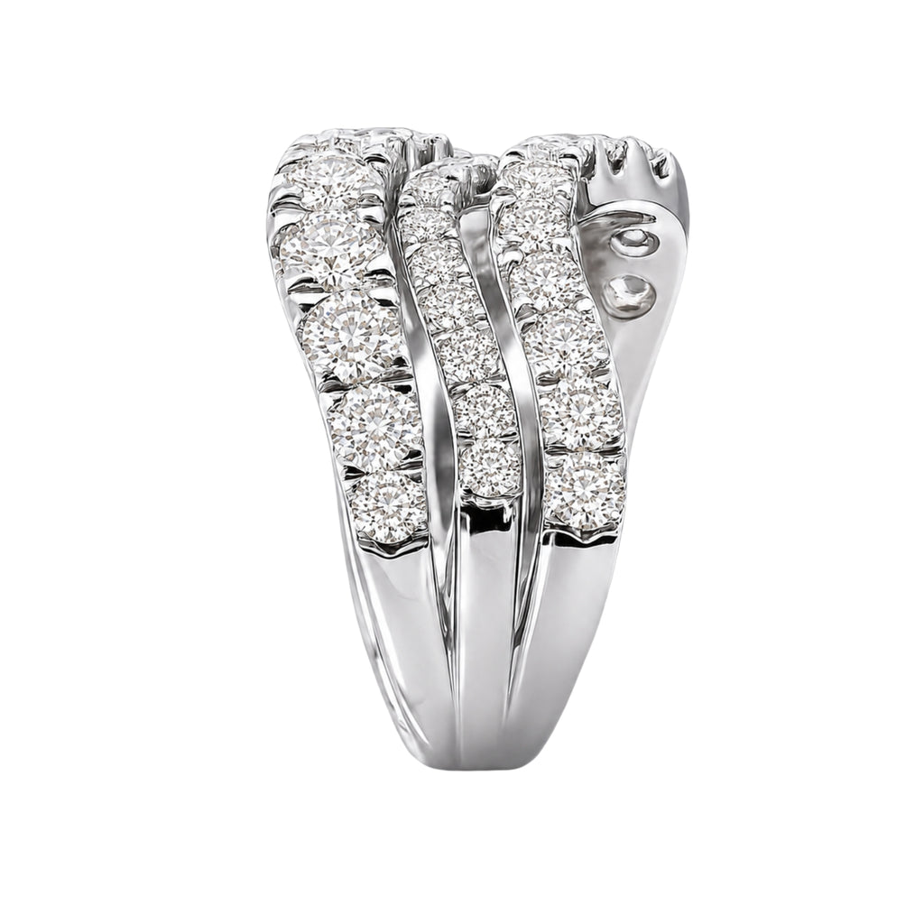 Diamonair Lab Grown Diamond (F/VS+) 3.00 carat Round cut Sterling Silver Statement Ring - Sterling Silver | Gold over Silver