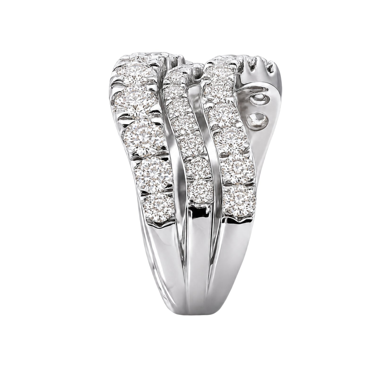 Diamonair Lab Grown Diamond (F/VS+) 3.00 carat Round cut Sterling Silver Statement Ring - Sterling Silver | Gold over Silver