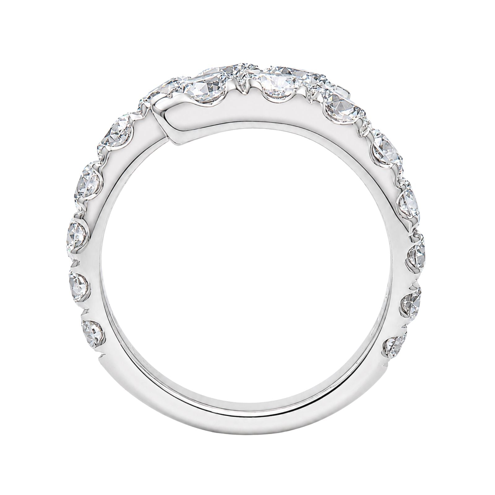 Diamonair Lab Grown Diamond (F/VS+) 2.00 carat Round cut Sterling Silver Ring - Sterling Silver | Gold over Silver
