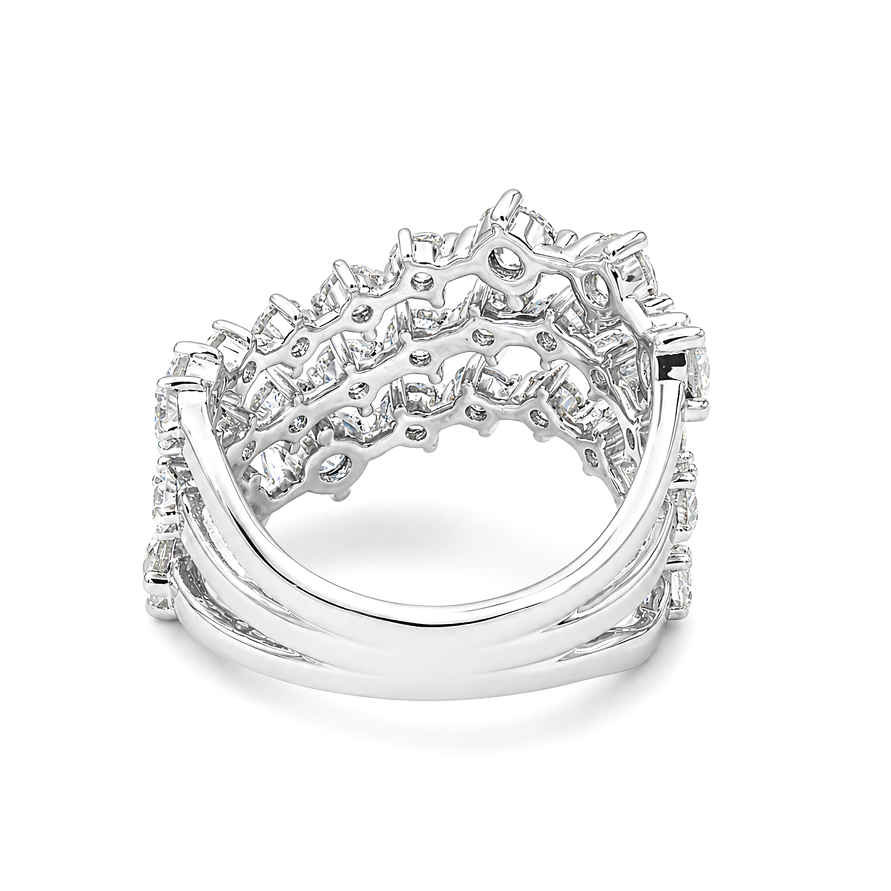 Diamonair Lab Grown Diamond (F/VS+) 3.00 carat Round cut Sterling Silver Statement Ring - Sterling Silver | Gold over Silver