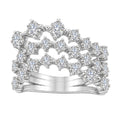 Diamonair Lab Grown Diamond (F/VS+) 3.00 carat Round cut Sterling Silver Statement Ring - Sterling Silver | Gold over Silver