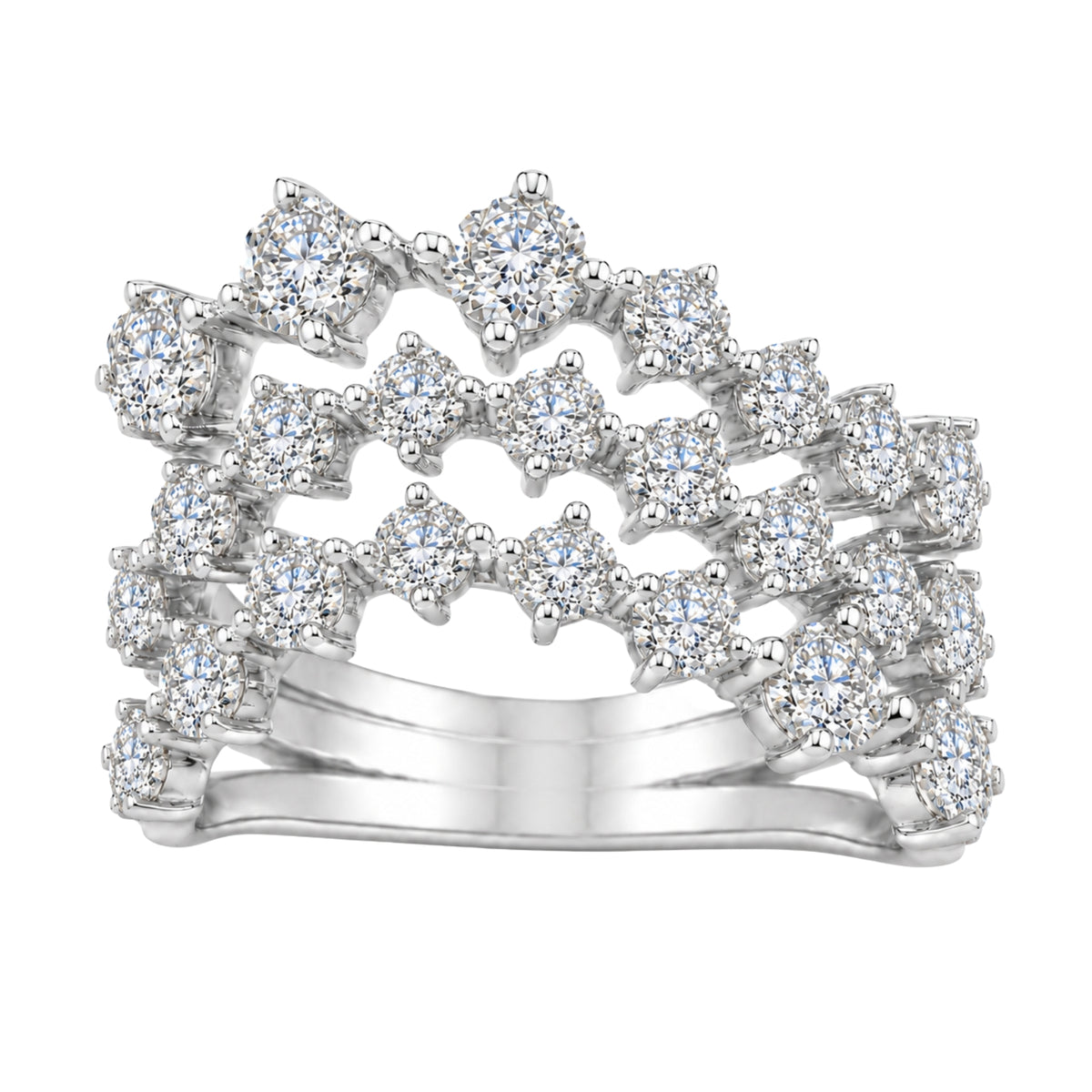 Diamonair Lab Grown Diamond (F/VS+) 3.00 carat Round cut Sterling Silver Statement Ring - Sterling Silver | Gold over Silver