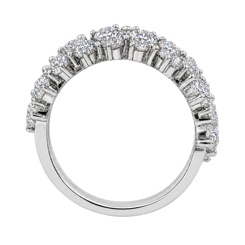 Diamonair Lab Grown Diamond (F/VS+) 3.00 carat Round cut Sterling Silver Statement Ring - Sterling Silver | Gold over Silver