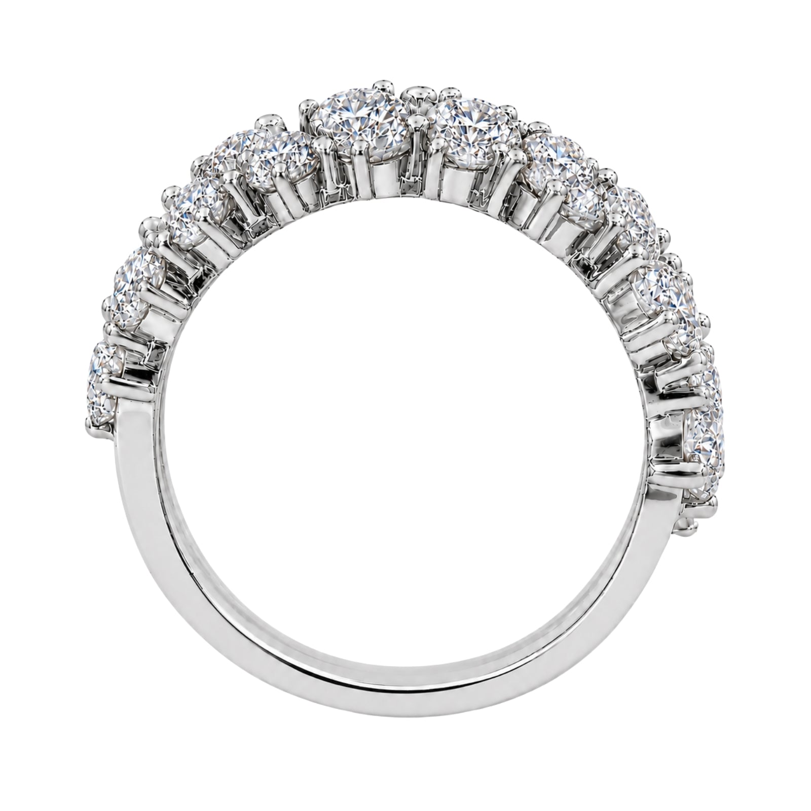 Diamonair Lab Grown Diamond (F/VS+) 3.00 carat Round cut Sterling Silver Statement Ring - Sterling Silver | Gold over Silver