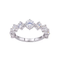 Diamonair Lab Grown Diamond (F/VS+) 2.00 carat Round cut Sterling Silver Band Ring - Sterling Silver | Gold over Silver