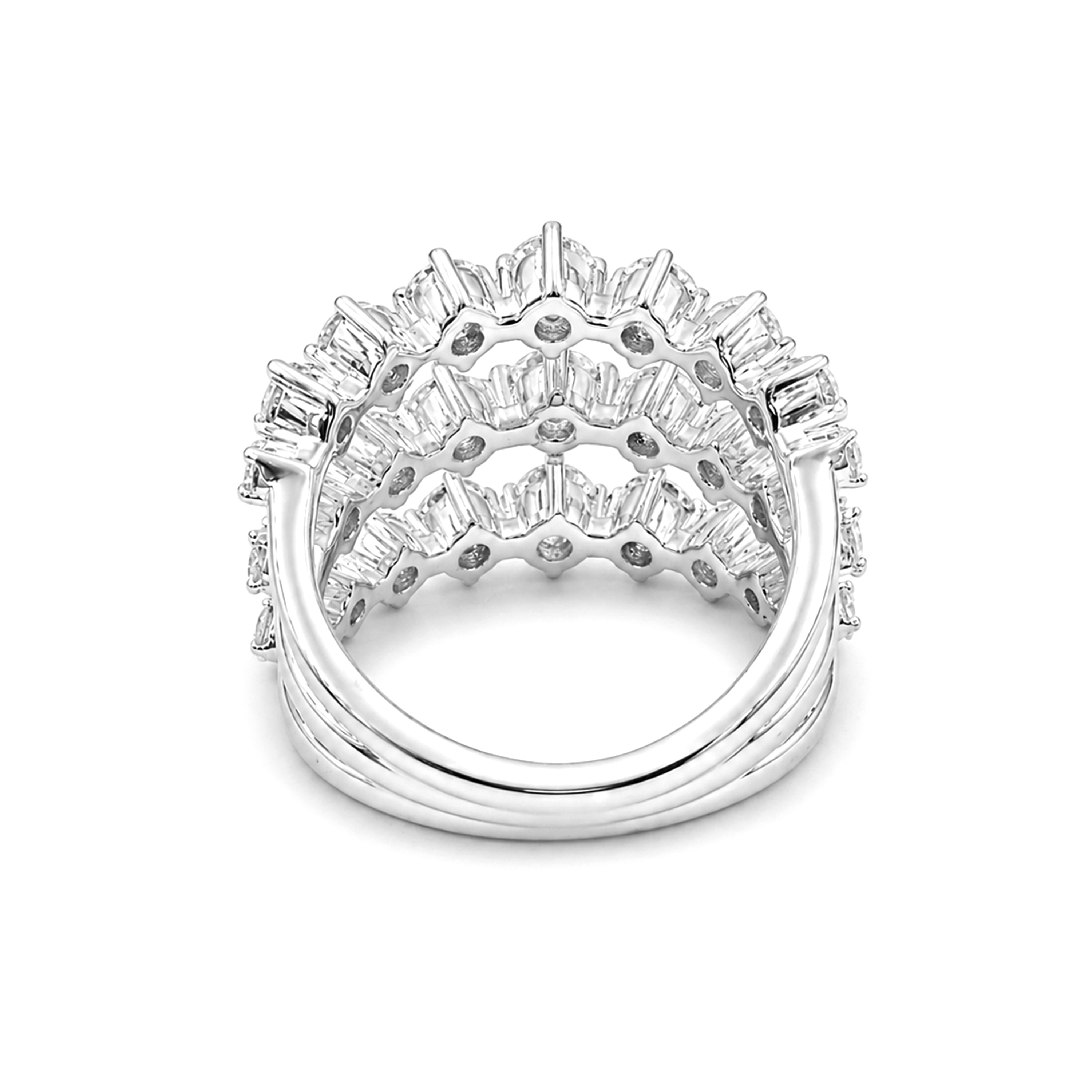 Diamonair Lab Grown Diamond (F/VS+) 2.00 carat Round cut Sterling Silver Statement Ring - Sterling Silver | Gold over Silver