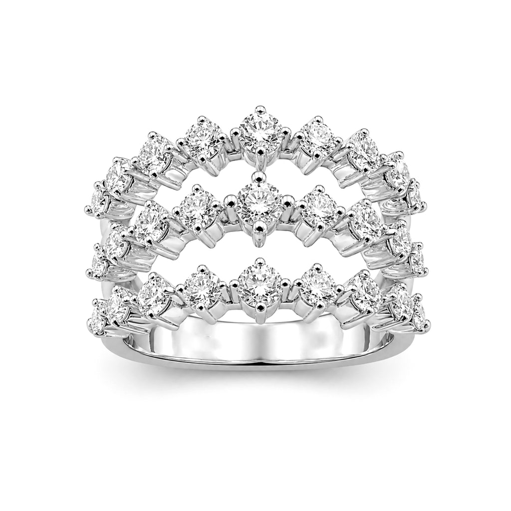 Diamonair Lab Grown Diamond (F/VS+) 2.00 carat Round cut Sterling Silver Statement Ring - Sterling Silver | Gold over Silver
