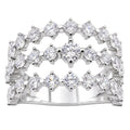 Diamonair Lab Grown Diamond (F/VS+) 2.00 carat Round cut Sterling Silver Statement Ring - Sterling Silver | Gold over Silver