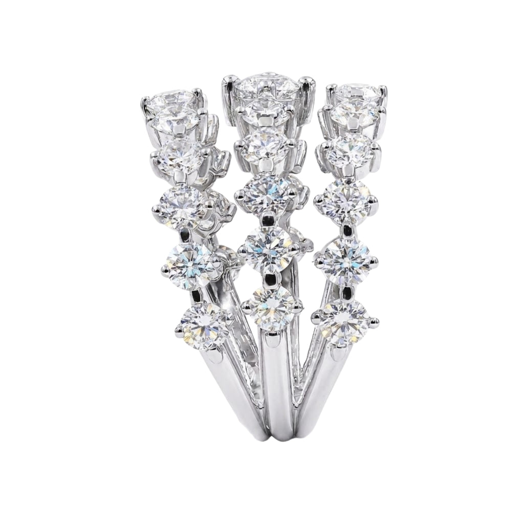 Diamonair Lab Grown Diamond (F/VS+) 2.00 carat Round cut Sterling Silver Statement Ring - Sterling Silver | Gold over Silver