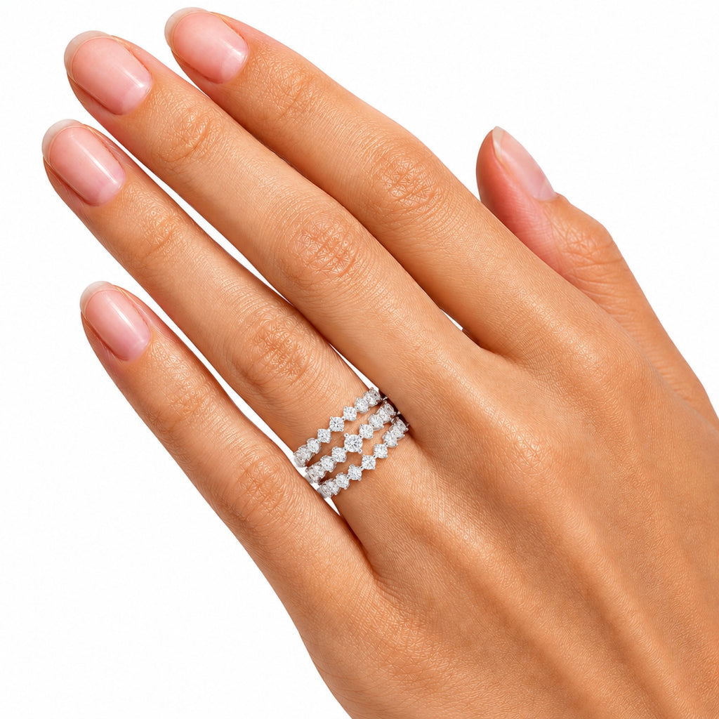 Diamonair Lab Grown Diamond (F/VS+) 2.00 carat Round cut Sterling Silver Statement Ring - Sterling Silver | Gold over Silver