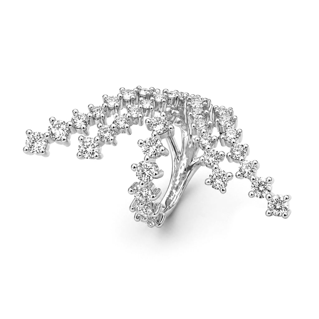 Diamonair Lab Grown Diamond (F/VS+) 3.00 carat Round cut Sterling Silver Statement Ring - Sterling Silver | Gold over Silver