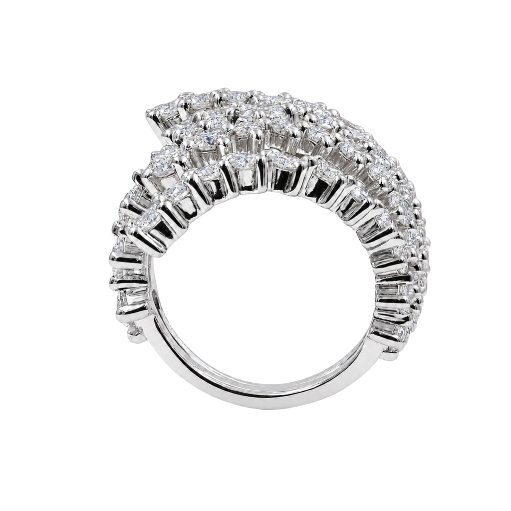 Diamonair Lab Grown Diamond (F/VS+) 3.00 carat Round cut Sterling Silver Statement Ring - Sterling Silver | Gold over Silver