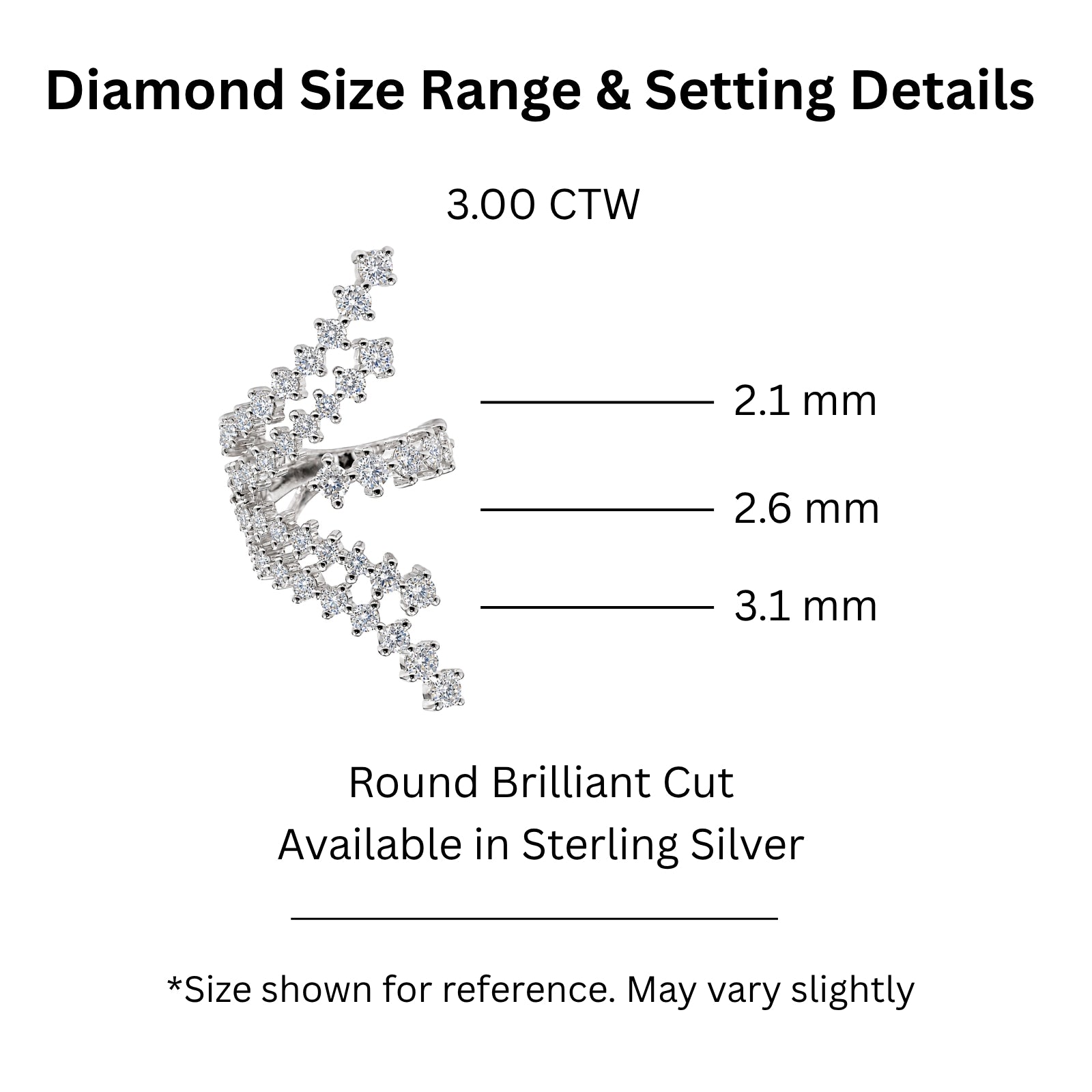 Diamonair Lab Grown Diamond (F/VS+) 3.00 carat Round cut Sterling Silver Statement Ring - Sterling Silver | Gold over Silver