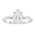 Diamonair Pear solitaire ring 14K White Gold 6.00 CT Size 11