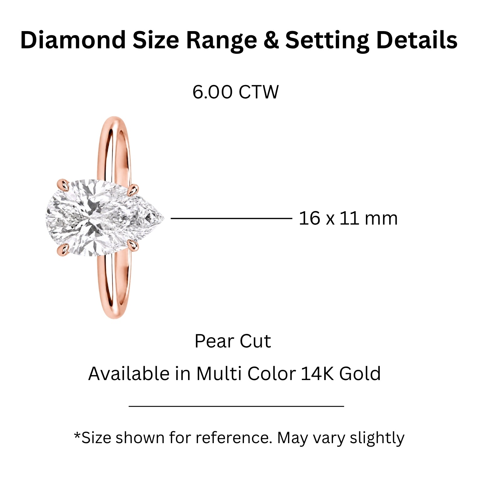 1.00-6.00 Carat T.W. Pear-cut IGI Certified Lab Grown Diamond (F/VS) 14K Gold Solitaire Ring - Assorted Colors, Sizes & Carat