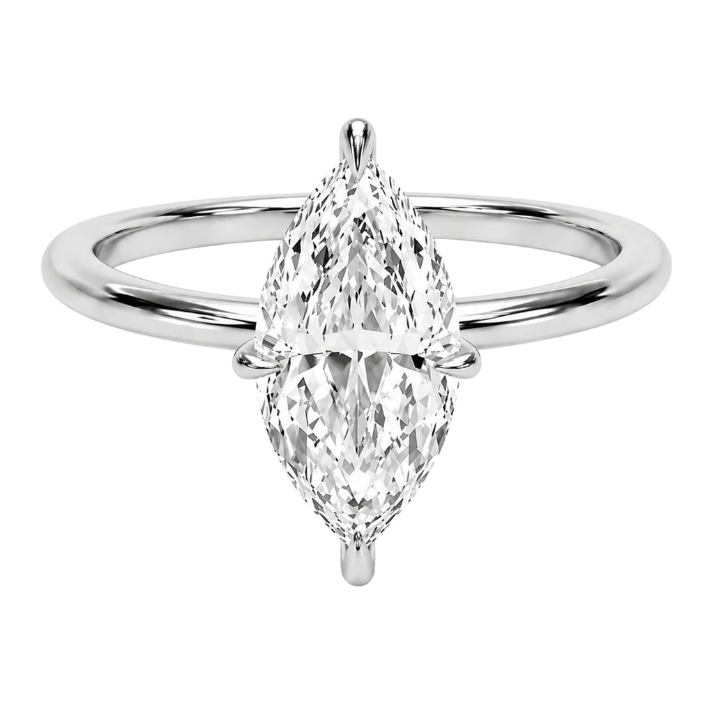 1.00-6.00 Carat T.W. Marquise-cut IGI Certified Lab Grown Diamond (F/VS) 14K Gold Solitaire Ring - Assorted Colors, Sizes & Carat