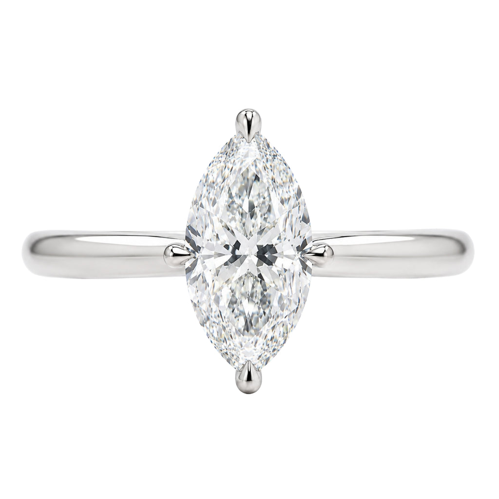 1.00-6.00 Carat T.W. Marquise-cut IGI Certified Lab Grown Diamond (F/VS) 14K Gold Solitaire Ring - Assorted Colors, Sizes & Carat