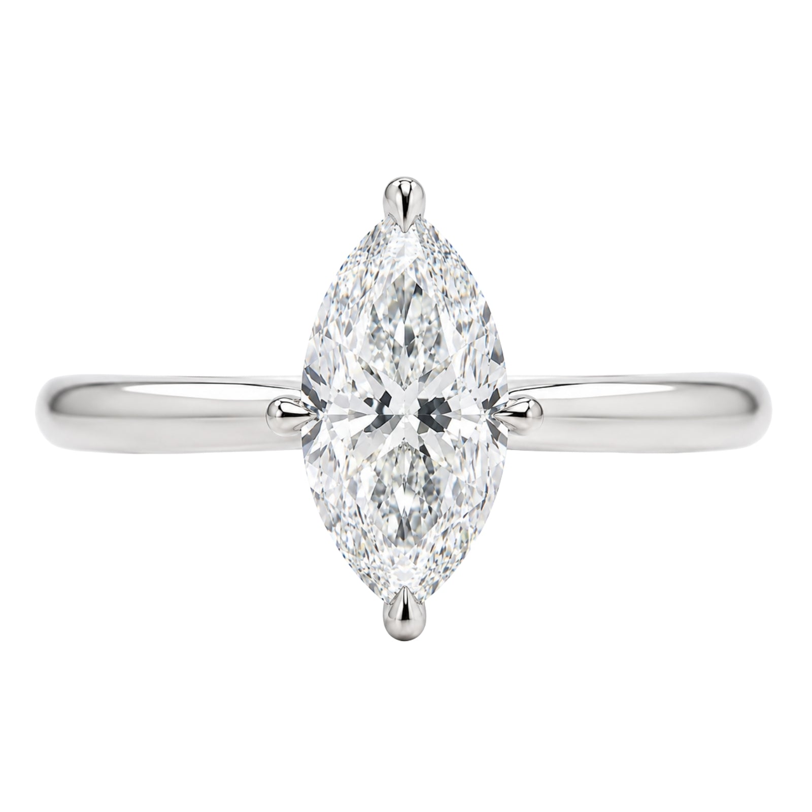 1.00-6.00 Carat T.W. Marquise-cut IGI Certified Lab Grown Diamond (F/VS) 14K Gold Solitaire Ring - Assorted Colors, Sizes & Carat