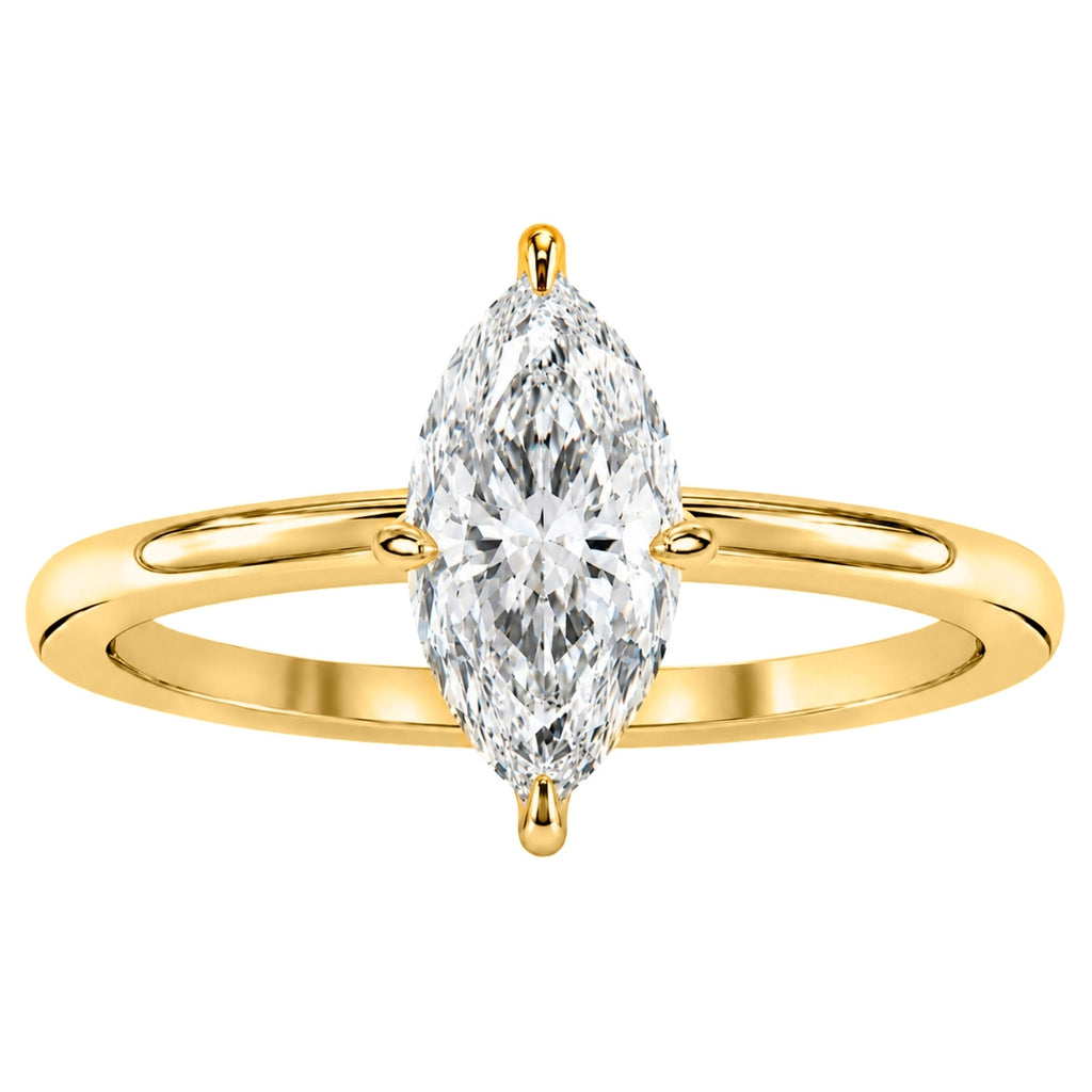 Diamonair Marquise solitaire ring 14K Yellow Gold 6.00 CT Size 11