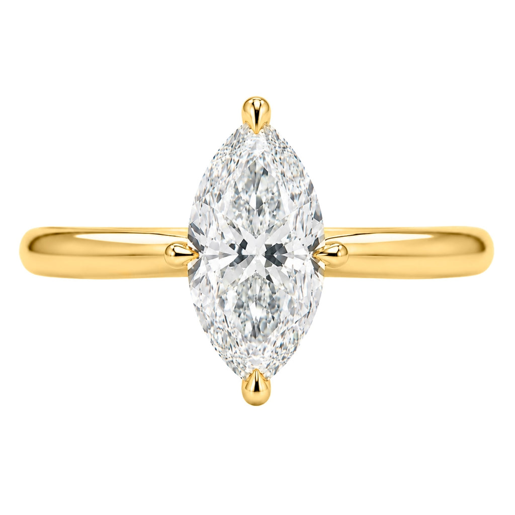 1.00-6.00 Carat T.W. Marquise-cut IGI Certified Lab Grown Diamond (F/VS) 14K Gold Solitaire Ring - Assorted Colors, Sizes & Carat