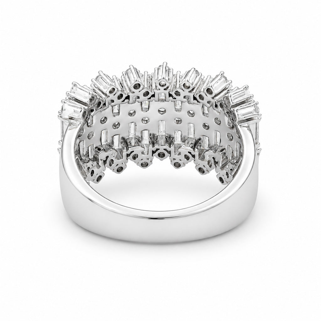 Diamonair Lab Grown Diamond (F/VS+) 2.00 carat Round cut Sterling Silver Statement Ring - Sterling Silver | Gold over Silver