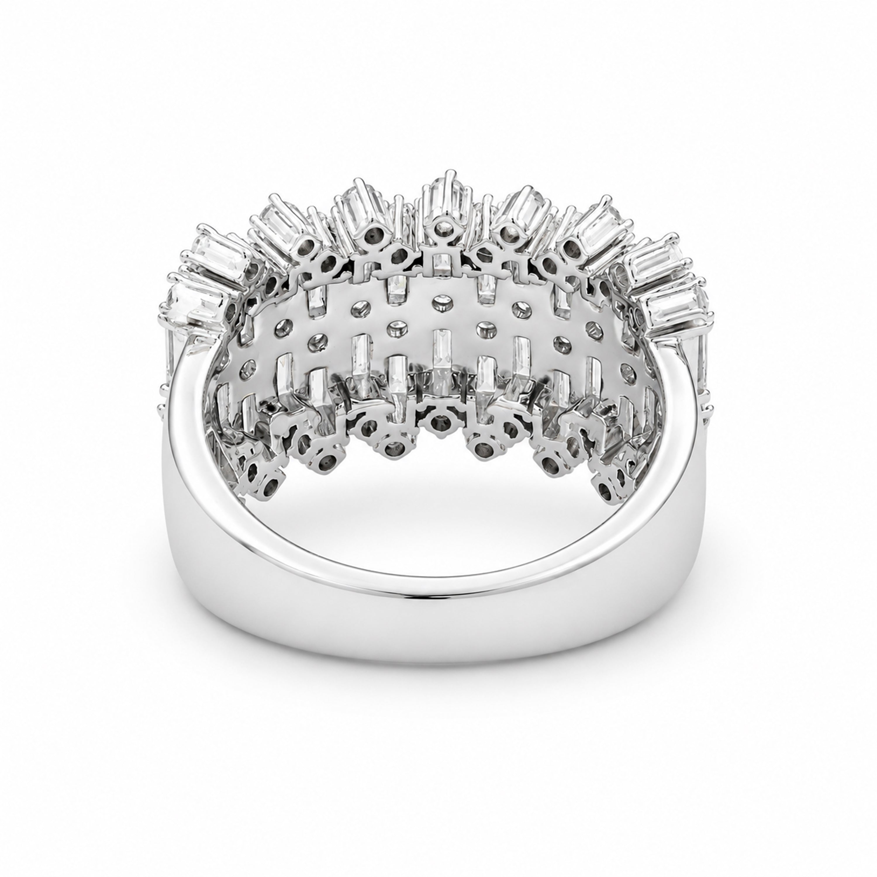 Diamonair Lab Grown Diamond (F/VS+) 2.00 carat Round cut Sterling Silver Statement Ring - Sterling Silver | Gold over Silver