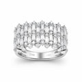 Diamonair Lab Grown Diamond (F/VS+) 2.00 carat Round cut Sterling Silver Statement Ring - Sterling Silver | Gold over Silver