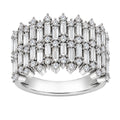 Diamonair Lab Grown Diamond (F/VS+) 2.00 carat Round cut Sterling Silver Statement Ring - Sterling Silver | Gold over Silver