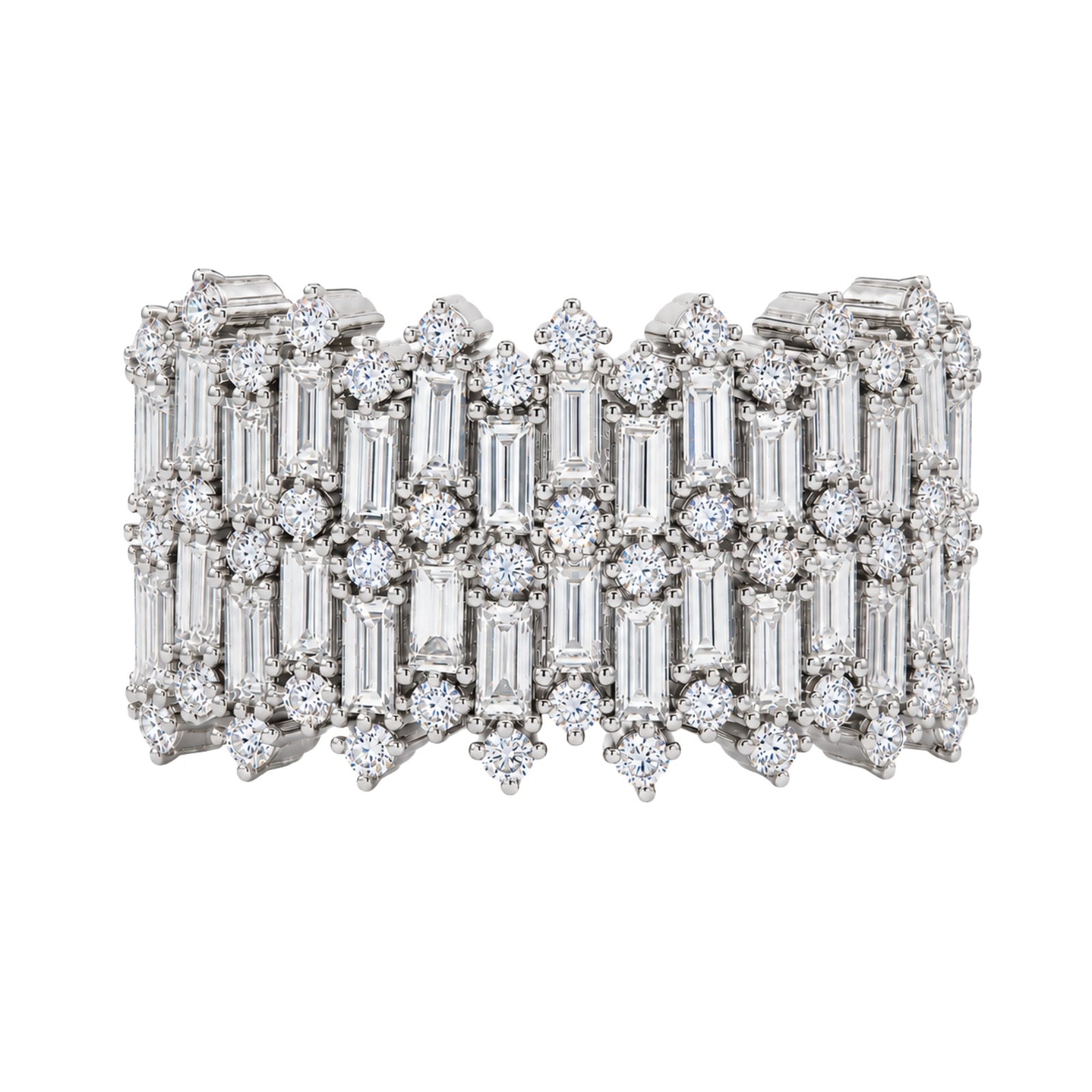 Diamonair Lab Grown Diamond (F/VS+) 2.00 carat Round cut Sterling Silver Statement Ring - Sterling Silver | Gold over Silver