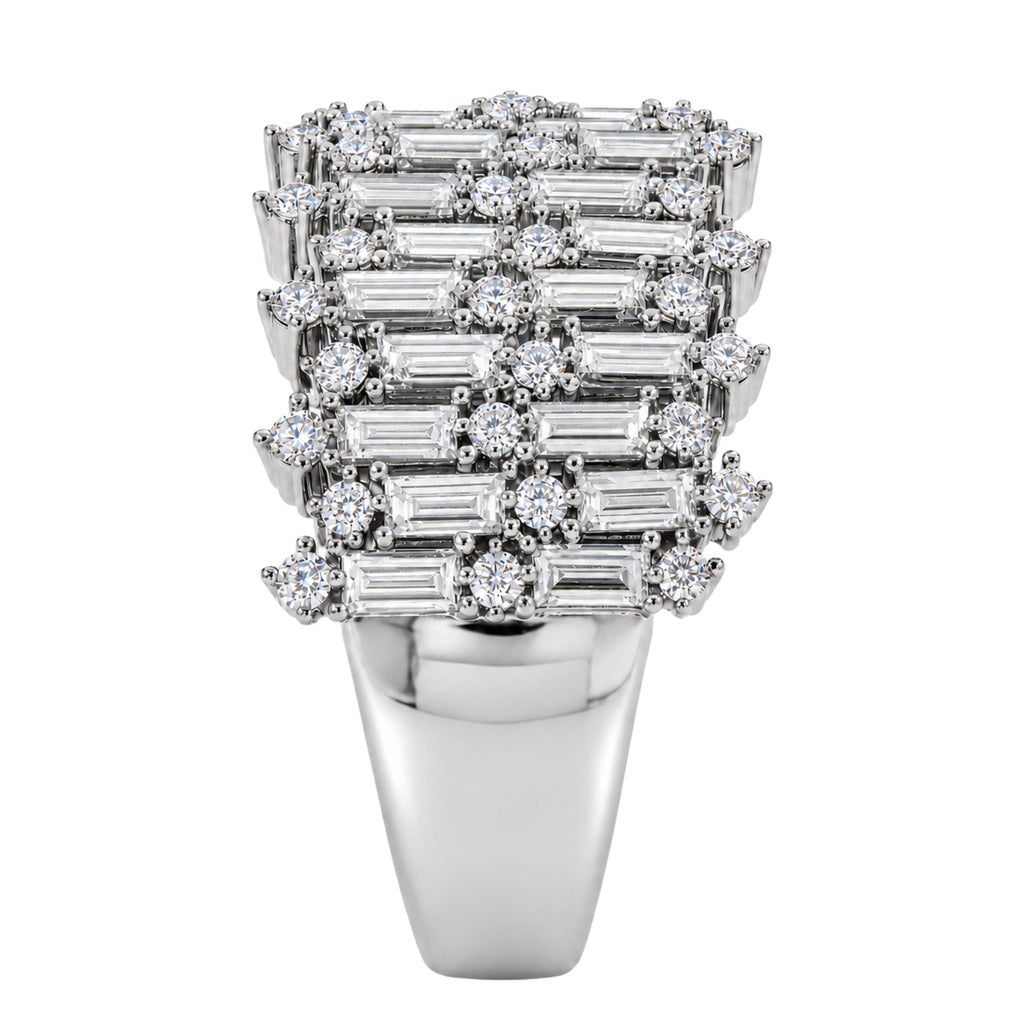 Diamonair Lab Grown Diamond (F/VS+) 2.00 carat Round cut Sterling Silver Statement Ring - Sterling Silver | Gold over Silver