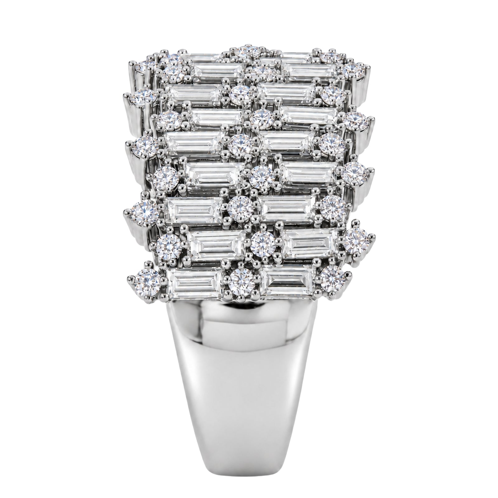 Diamonair Lab Grown Diamond (F/VS+) 2.00 carat Round cut Sterling Silver Statement Ring - Sterling Silver | Gold over Silver