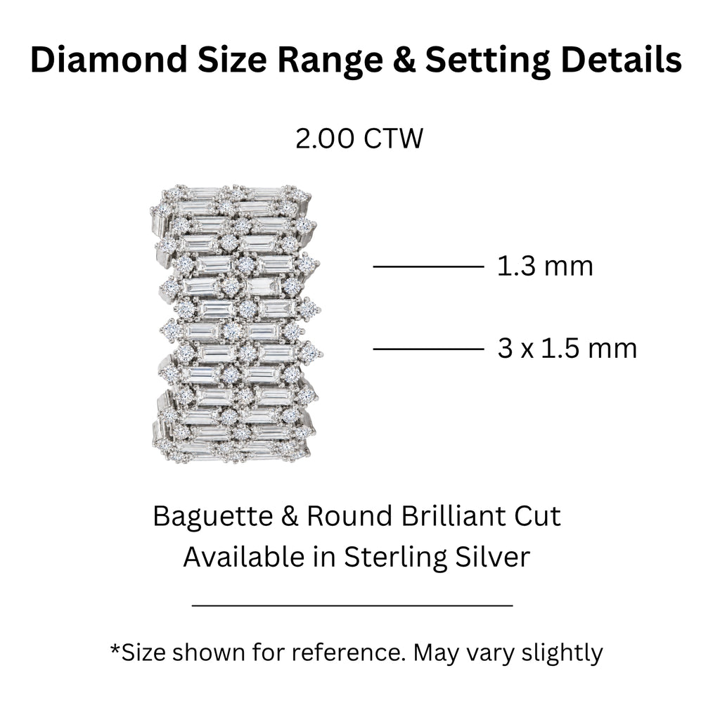 Diamonair Lab Grown Diamond (F/VS+) 2.00 carat Round cut Sterling Silver Statement Ring - Sterling Silver | Gold over Silver