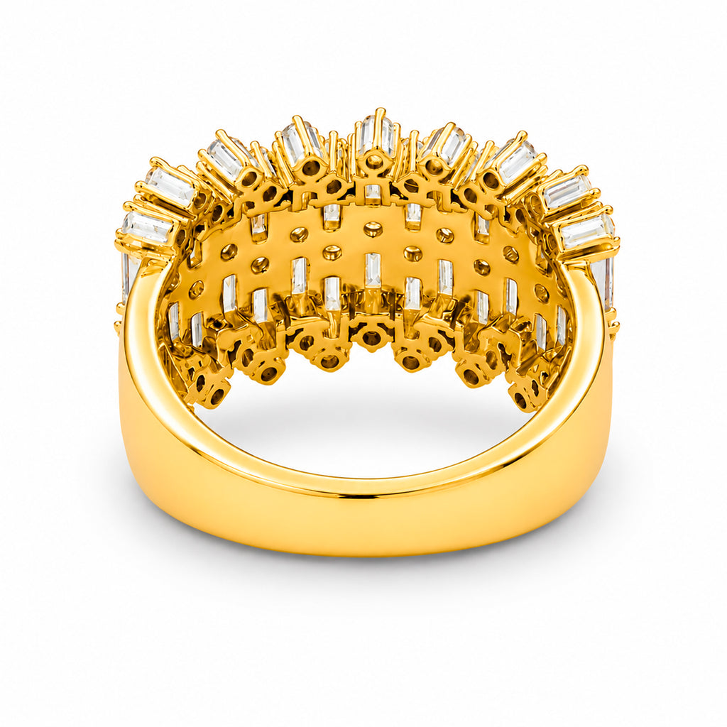 Diamonair Lab Grown Diamond (F/VS+) 2.00 carat Round cut Sterling Silver Statement Ring - Sterling Silver | Gold over Silver