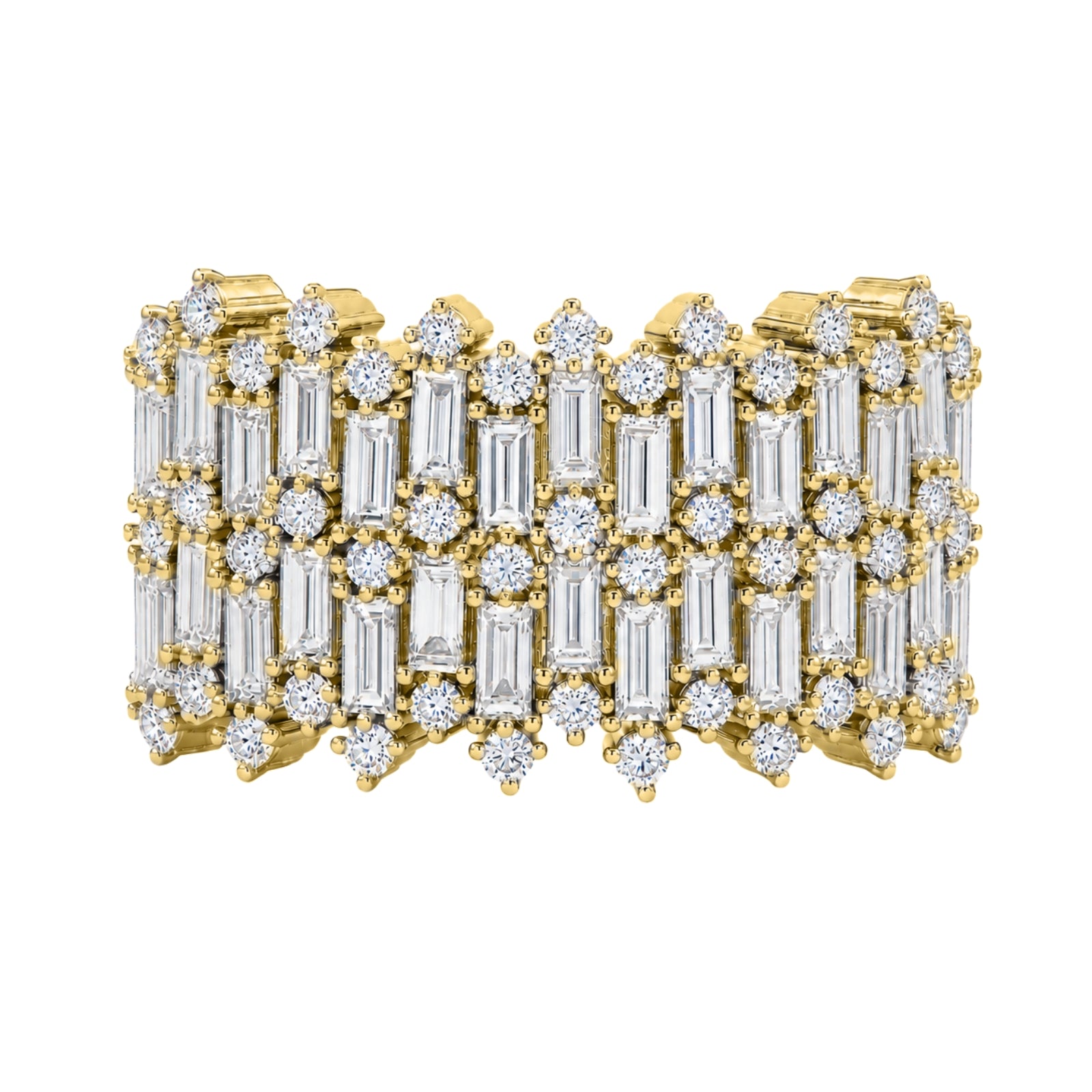 Diamonair Lab Grown Diamond (F/VS+) 2.00 carat Round cut Sterling Silver Statement Ring - Sterling Silver | Gold over Silver