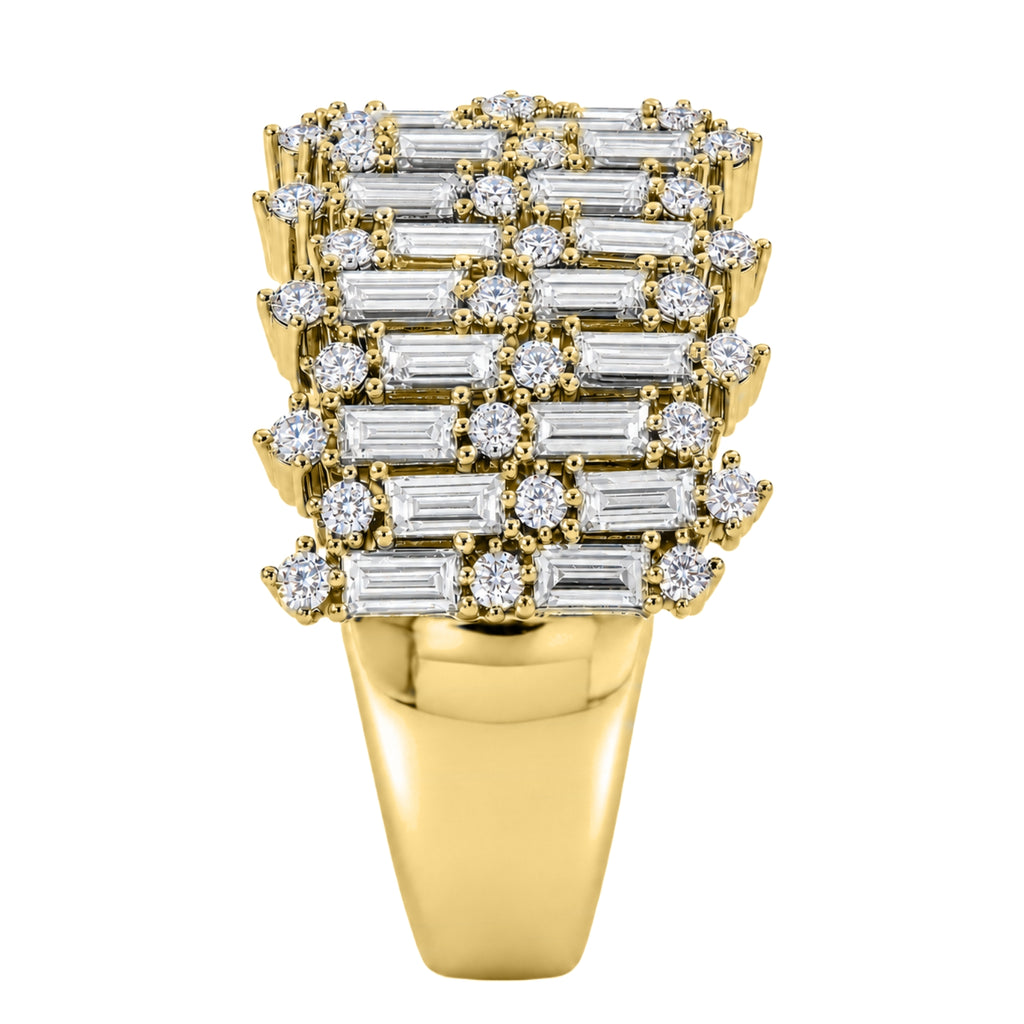 Diamonair Lab Grown Diamond (F/VS+) 2.00 carat Round cut Sterling Silver Statement Ring - Sterling Silver | Gold over Silver