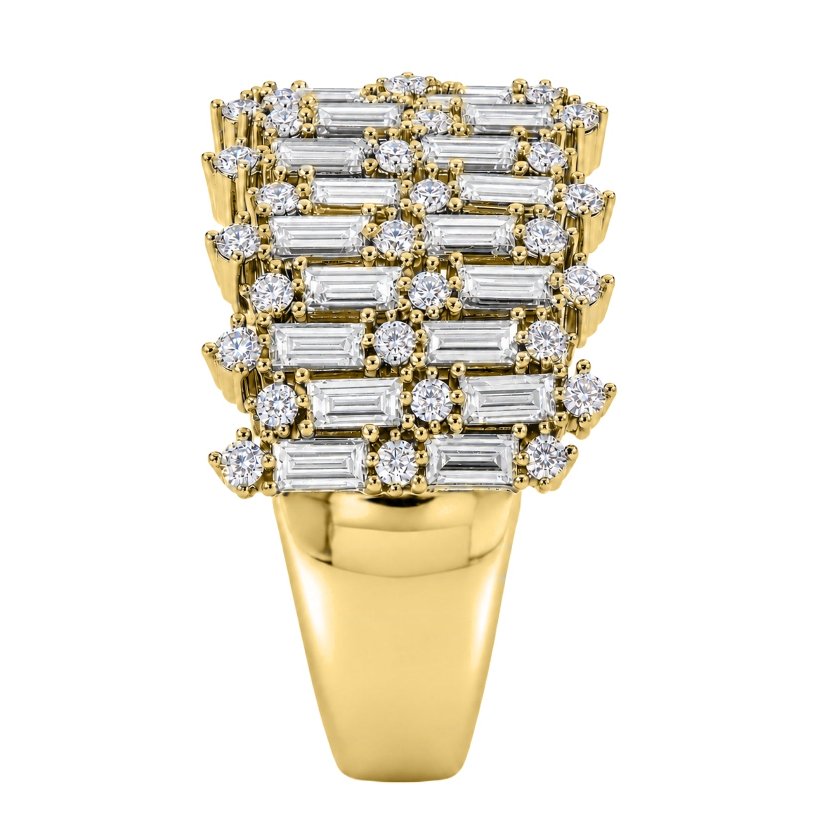 Diamonair Lab Grown Diamond (F/VS+) 2.00 carat Round cut Sterling Silver Statement Ring - Sterling Silver | Gold over Silver