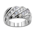 Diamonair Lab Grown Diamond (F/VS+) 2.00 carat Round cut Sterling Silver Men's Ring - Sterling Silver | Gold over Silver
