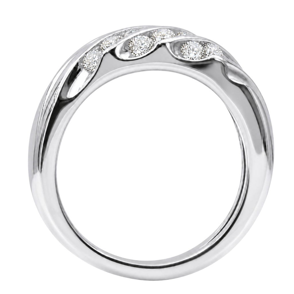 Diamonair Lab Grown Diamond (F/VS+) 2.00 carat Round cut Sterling Silver Men's Ring - Sterling Silver | Gold over Silver