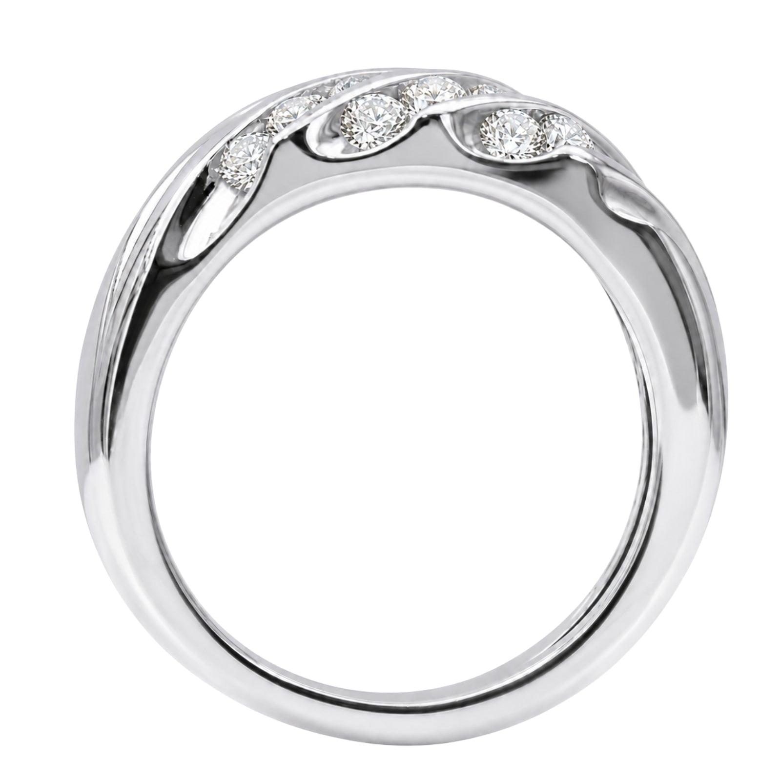 Diamonair Lab Grown Diamond (F/VS+) 2.00 carat Round cut Sterling Silver Men's Ring - Sterling Silver | Gold over Silver