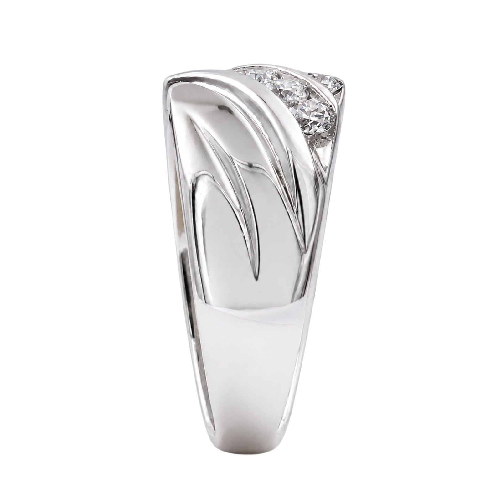 Diamonair Lab Grown Diamond (F/VS+) 2.00 carat Round cut Sterling Silver Men's Ring - Sterling Silver | Gold over Silver